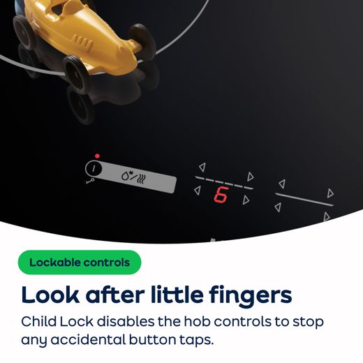 Hisense Hi6 HIPKD6CB60IND Built In Electric Double Oven and Induction Hob Pack - Black - AO Annotation - Child Lock